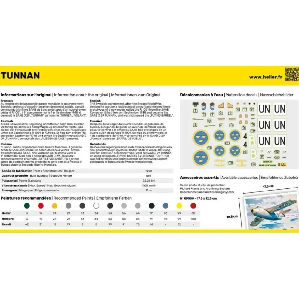Saab 29 Tunnan - Plastbyggmodell - 80260 - Heller - 1:72
