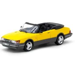 Saab 900 Turbo Convertible - Gul - Tarmac Works - 1:64