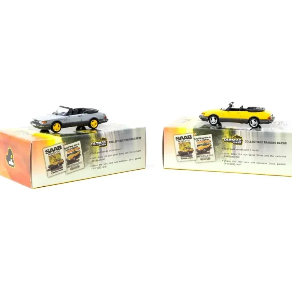 Saab 900 Turbo Convertible - Gul - Tarmac Works - 1:64