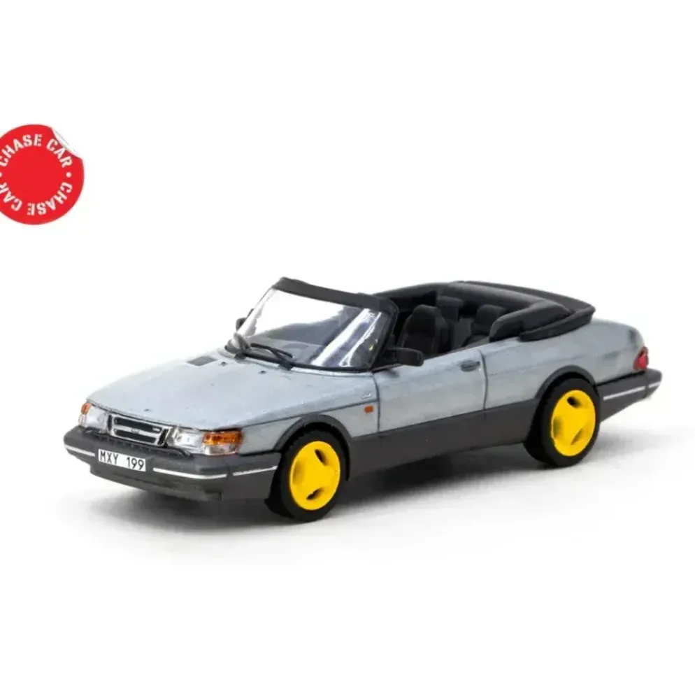 Saab 900 Turbo Convertible - Gul - Tarmac Works - 1:64