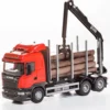 Scania - Timmerbil med kran - Röd - EMEK - 33 cm