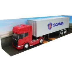 Scania V8 R730 med trailer - Röd - Welly - 1:32 - 49 cm