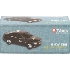 SKADAD FÖRPACKNING - BMW 318i - Taxi Stockholm - Welly - 1:38 - 12 cm