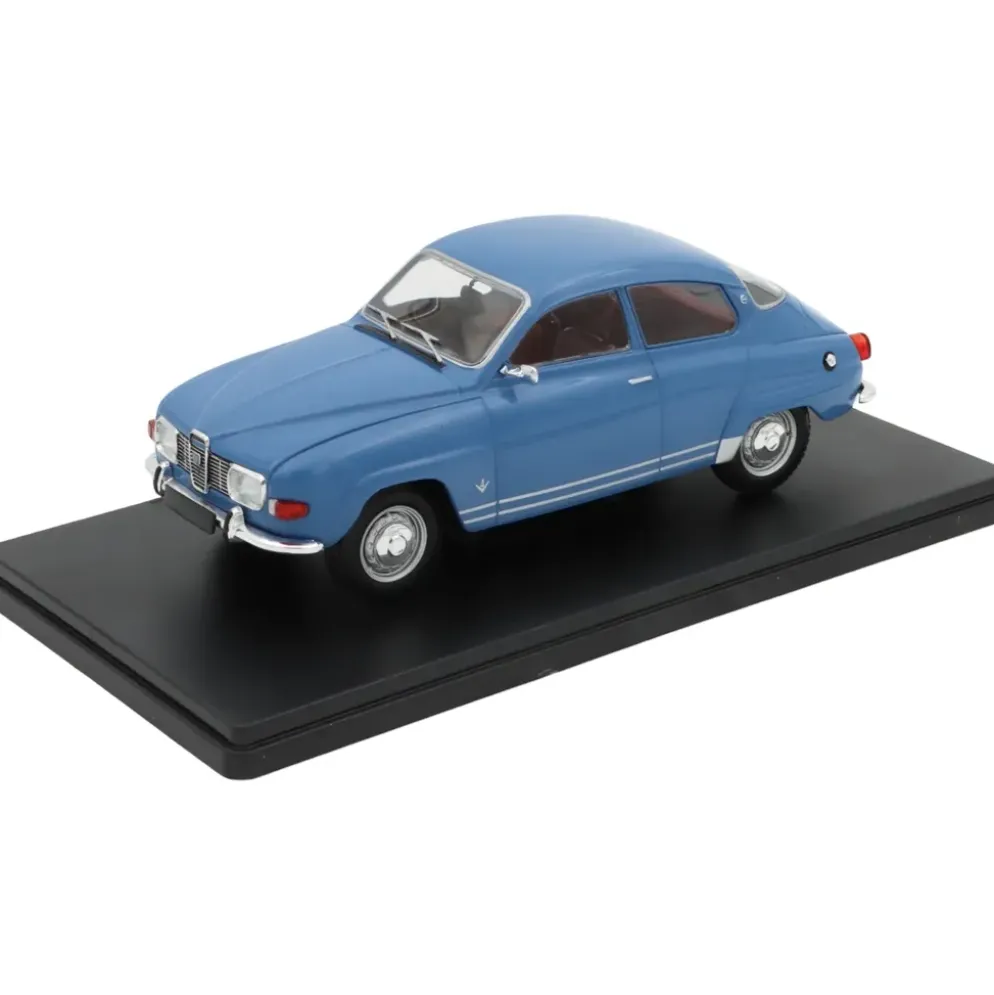 SKADAD VITRIN - Saab 96 V4 - Blå - 1:24