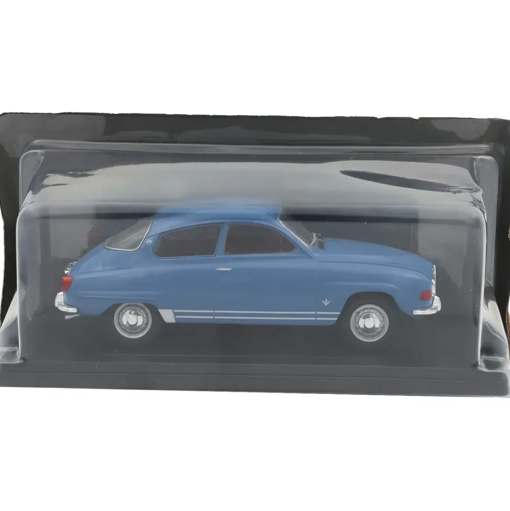 SKADAD VITRIN - Saab 96 V4 - Blå - 1:24