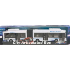 Stadsbuss - City Articulated Bus - Vit - Teama - 38 cm