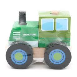 Stapelbar traktor i trä - Grön - Small Foot