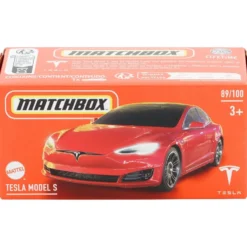 Tesla Model S - Röd - Power Grab - Matchbox