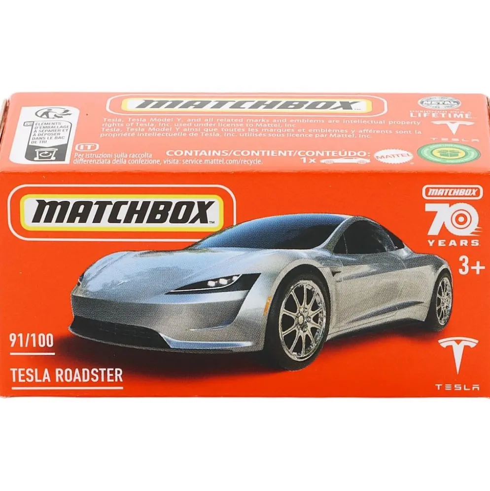 Tesla Roadster - Silver - Power Grab - Matchbox