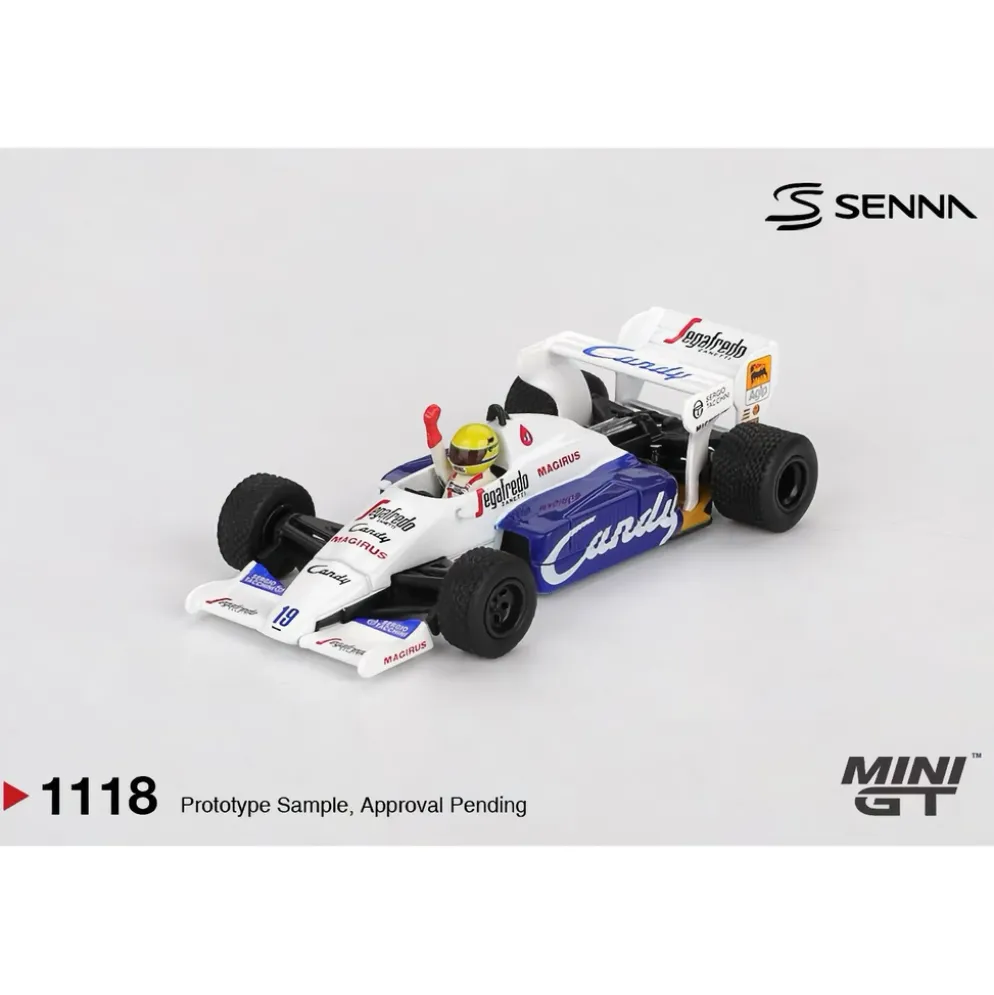 Toleman TG184 #19 Ayrton Senna 1984 Monaco Grand Prix 2nd Place - Vit - 1118 - Mini GT - 1:64