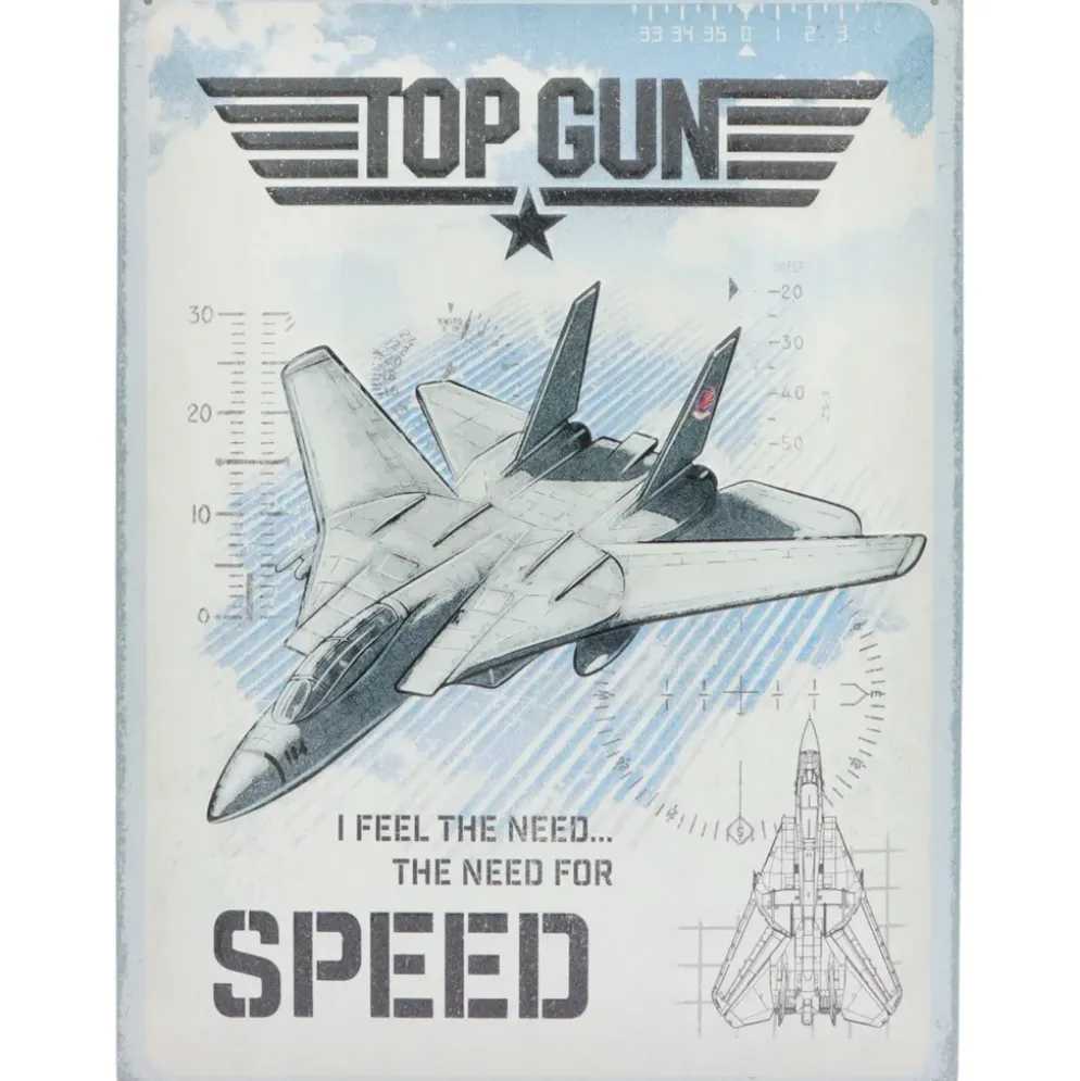 Top Gun - I Feel the Need for Speed - Plåtskylt - 30x40 cm