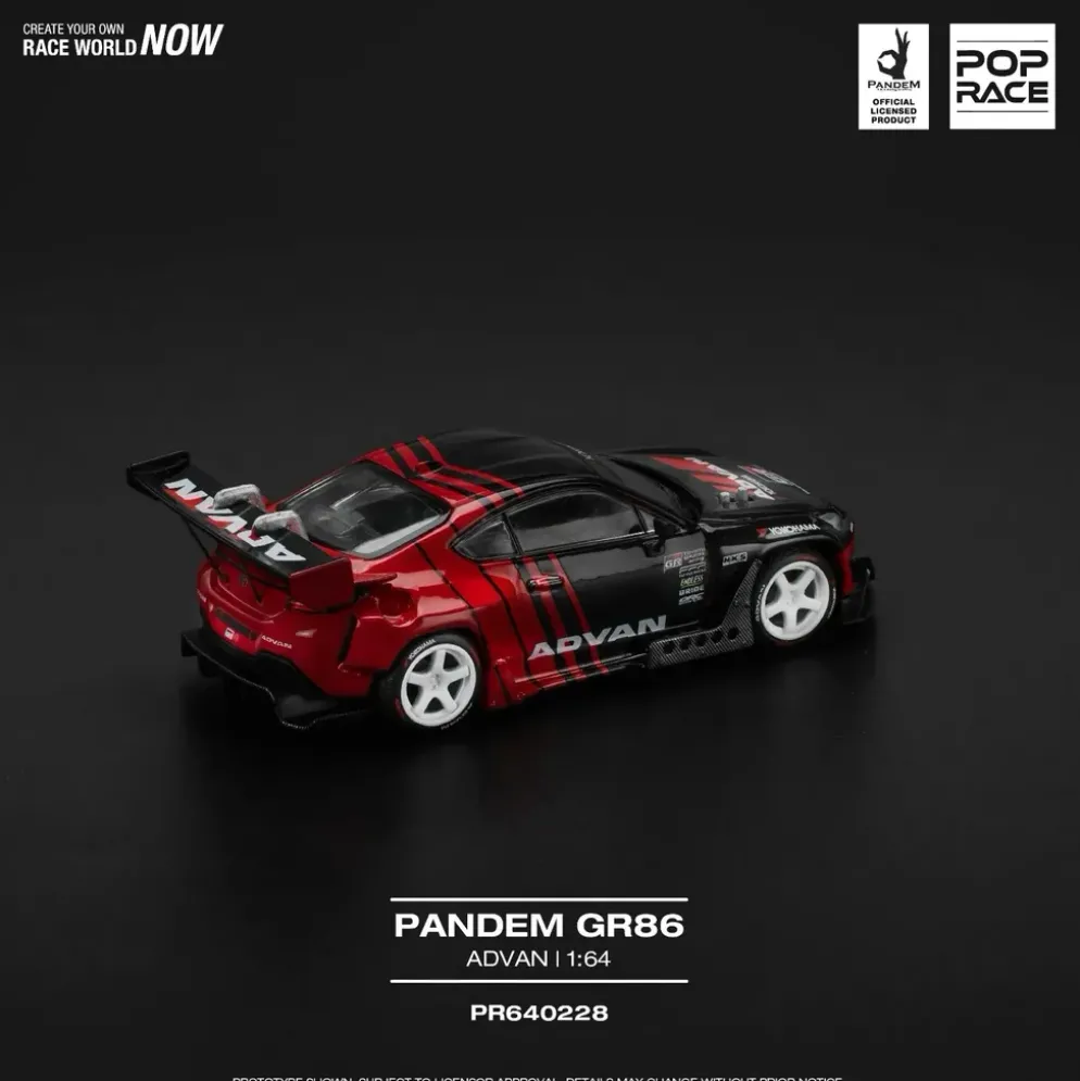 Toyota GR86 Pandem - Svart / Röd - 228 - Pop Race - 1:64