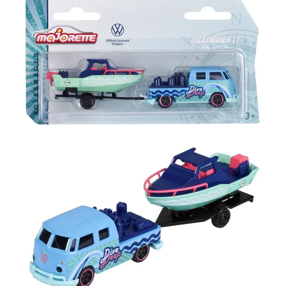 T1 Pritsche med båt - VW The Originals Trailer - Majorette