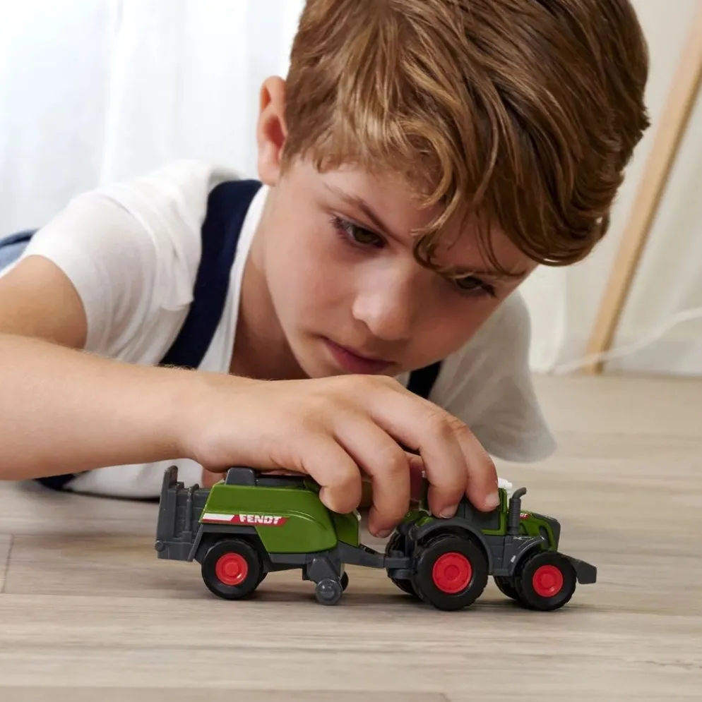 Traktor med balpress - Fendt Micro Farmer - Dickie Toys