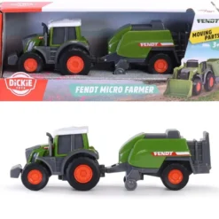 Traktor med balpress - Fendt Micro Farmer - Dickie Toys
