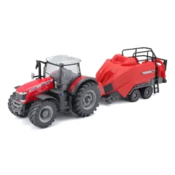 Traktor med balpress - Massey Ferguson 8740S - Bburago