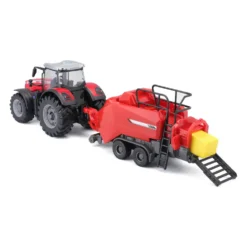 Traktor med balpress - Massey Ferguson 8740S - Bburago