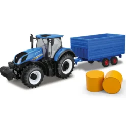 Traktor med hövagn - New Holland T7.315 - Bburago