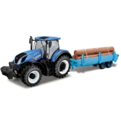 Traktor med timmervagn - New Holland T7.315 - Bburago
