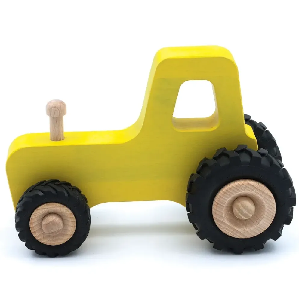 Trätraktor från Fraise et Bois - Gul