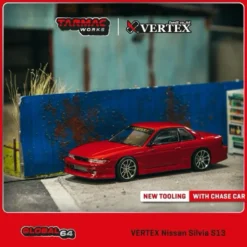 VERTEX Nissan Silvia S13 - Röd - GLOBAL64 - Tarmac - 1:64