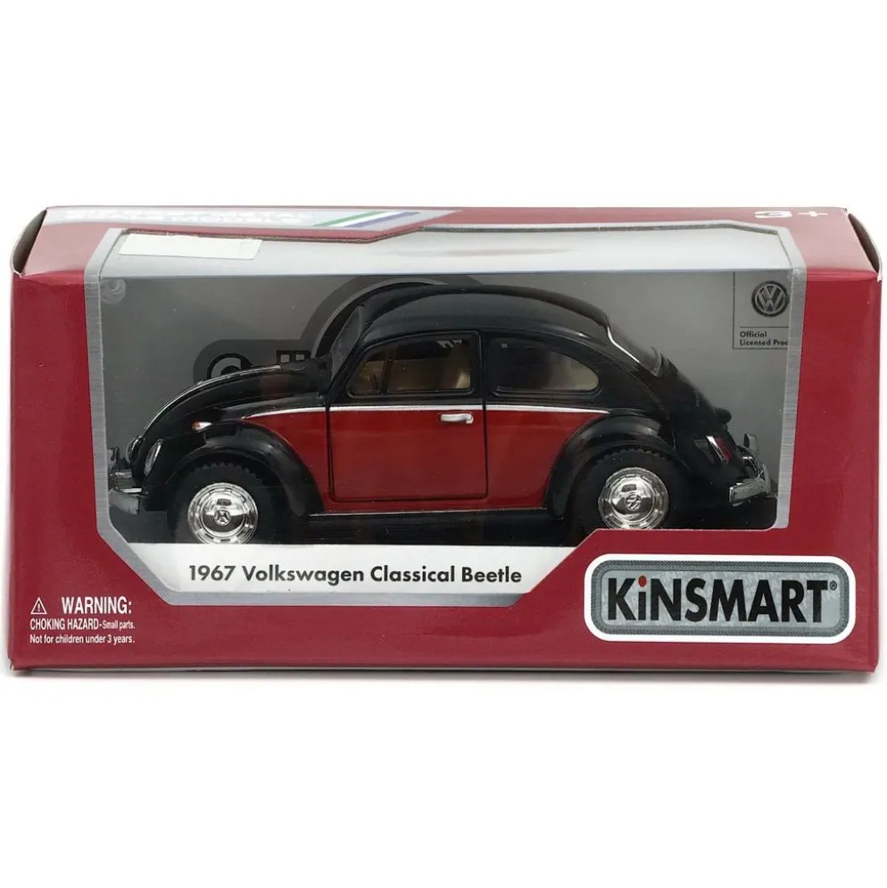 1967 Volkswagen Classical Beetle - Svart och Röd - Kinsmart