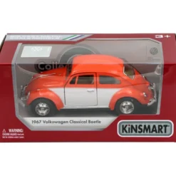 1967 Volkswagen Classical Beetle - Orange och Vit - Kinsmart
