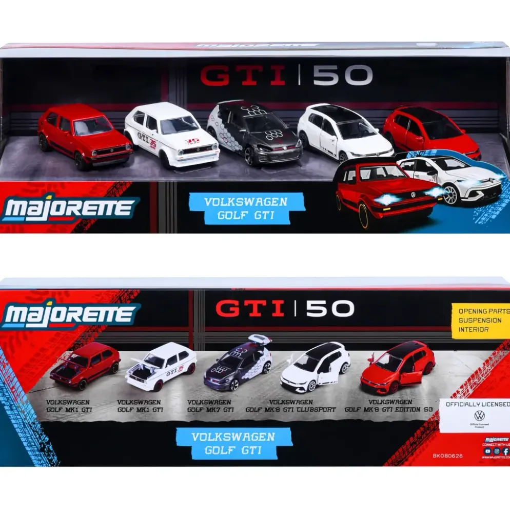 Volkswagen Golf GTI Giftpack med fem leksaksbilar - Majorette
