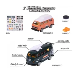Volkswagen T1 + T3 - Volkswagen The Originals - Majorette