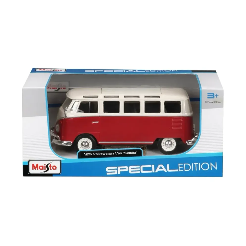 Volkswagen Van "Samba" Bus - Röd - Maisto - 1:25