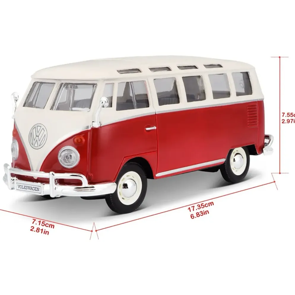 Volkswagen Van "Samba" Bus - Röd - Maisto - 1:25