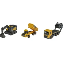Volvo arbetsfordon - Grävmaskin, dumper, containerbil - Majorette Construction