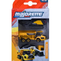 Volvo arbetsfordon - Grävmaskin, dumper, containerbil - Majorette Construction