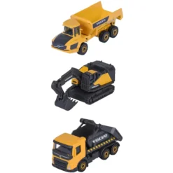 Volvo arbetsfordon - Grävmaskin, dumper, containerbil - Majorette Construction