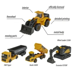 Volvo Construction - 4-pack med leksaksbilar - Majorette