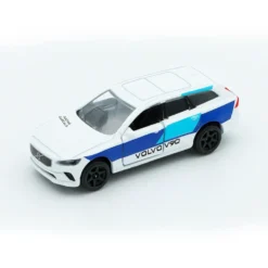 Volvo V90 - Vit / Blå - Röd Stuga - Majorette - 7 cm