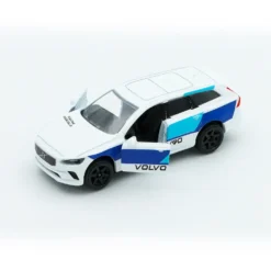 Volvo V90 - Vit / Blå - Röd Stuga - Majorette - 7 cm