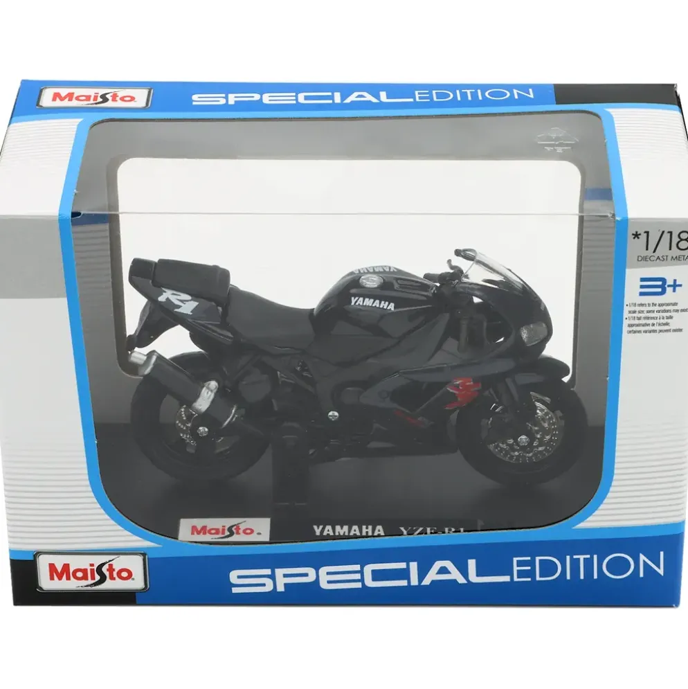 Yamaha YZF-R1 - Motorcykel - Svart - Maisto - 11 cm